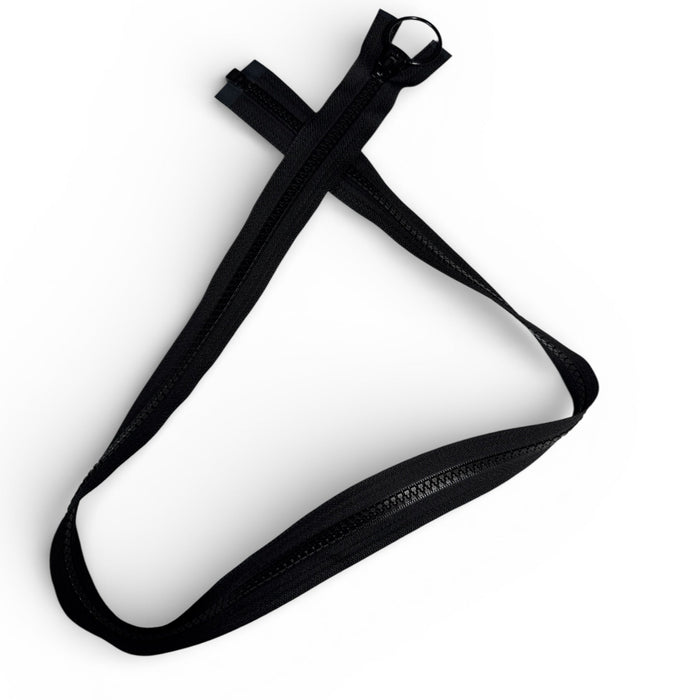 5 Chunky Reverse Coil Zipper With Ring Pull - 31" - Black - YKK Style - Simplifi Fabric