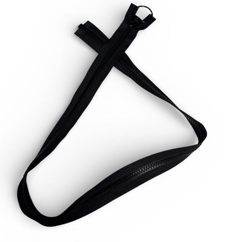 5 Chunky Reverse Coil Zipper With Ring Pull - 31" - Black - YKK Style - Simplifi Fabric