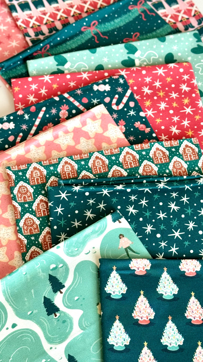 Afternoon Ice Skating - Bright Holiday - Charla Pettingill - Cloud 9 Fabrics - Poplin