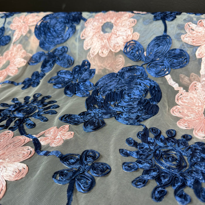 Midnight Petal Lace - Made in Italy - Deadstock