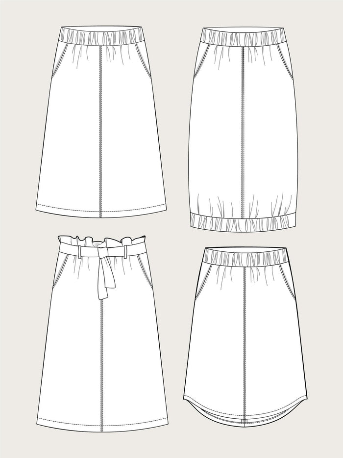 A - Line Midi Skirt Pattern - The Assembly Line - Simplifi Fabric