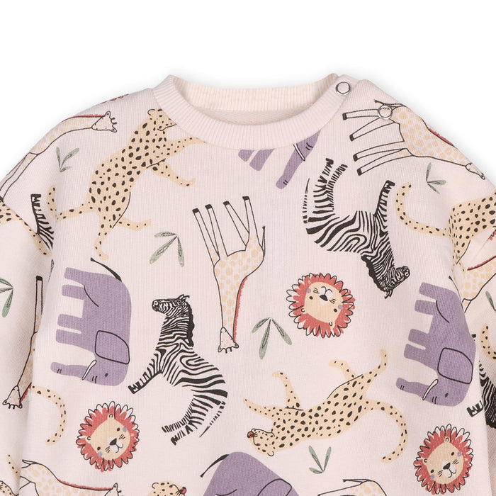 Animal Safari Baby Sweatshirt & Jogger Set (Organic Cotton)