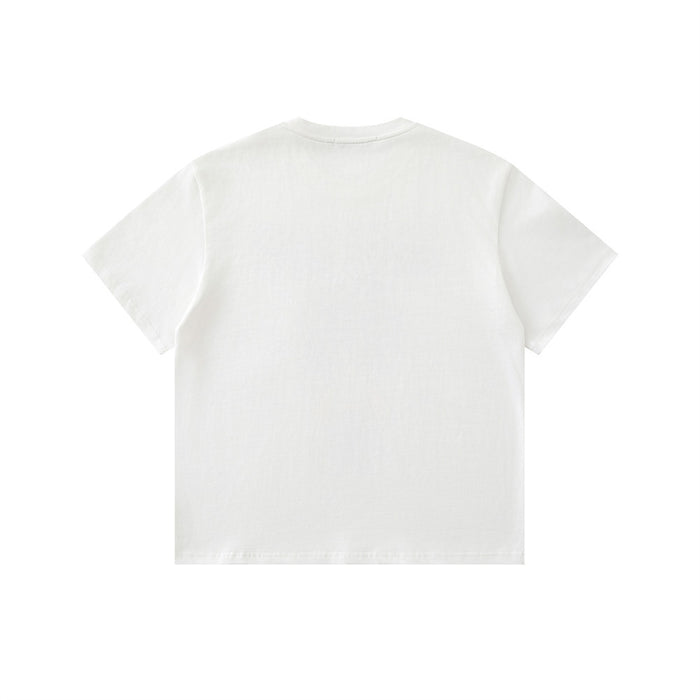 Plain white oversized crew neck T-shirt shown from the back