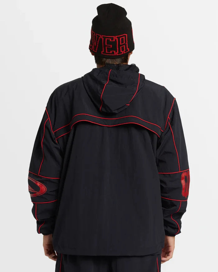 Anorak Quiksilver Griff Track Crudo Negro Rojo