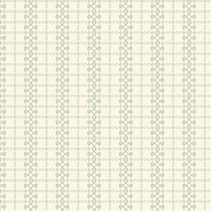 Antique Embroidery - Blue - Summer Garden - House Of Haricot - Cloud 9 Fabrics - Poplin - Simplifi Fabric
