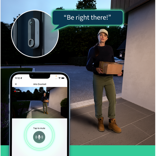 Arlo 2K Wireless Video Doorbell - White | AVD4001100EUS from Arlo - DID Electrical