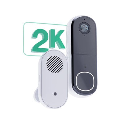 Arlo 2K Wireless Video Doorbell with Chime - White | AVDK4001100UKS from Arlo - DID Electrical