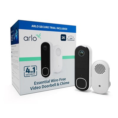 Arlo 2K Wireless Video Doorbell with Chime - White | AVDK4001100UKS from Arlo - DID Electrical