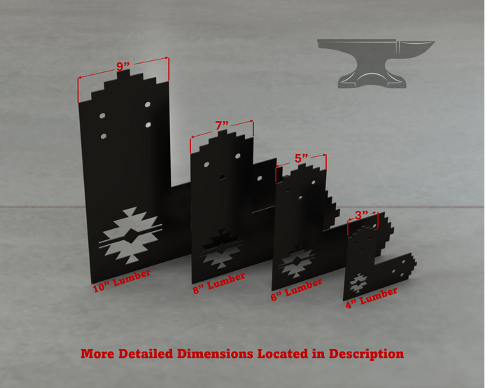 Aztec Style L Brackets - Various Sizes - Madison Iron and Wood