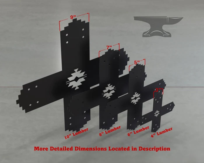 Aztec Style X Brackets - Various Sizes - Madison Iron and Wood