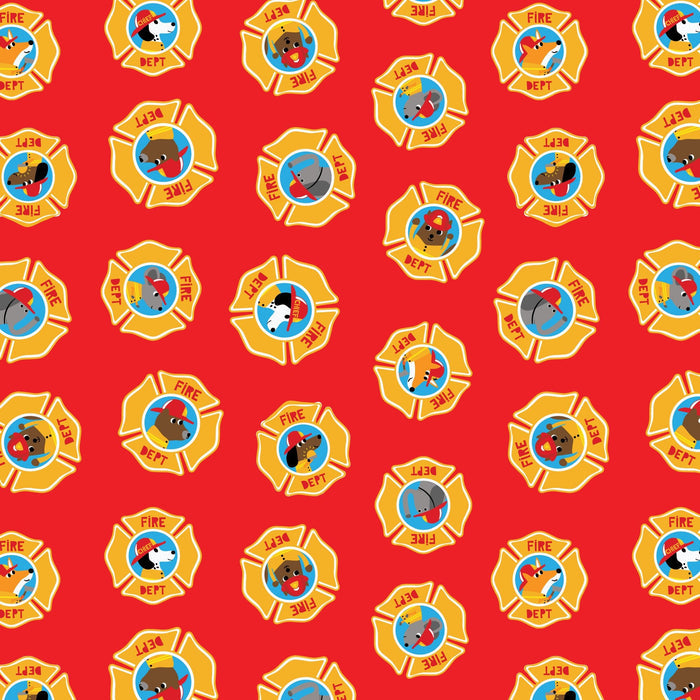 Badge Of Honor - Fire! Fire! Fire! - Loo McNulty - Cloud 9 Fabrics - Poplin - Simplifi Fabric
