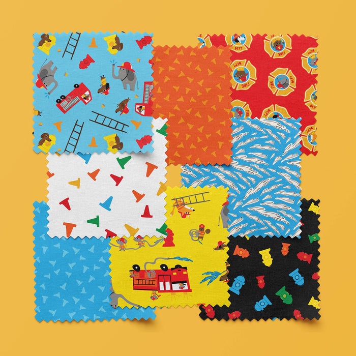 Badge Of Honor - Fire! Fire! Fire! - Loo McNulty - Cloud 9 Fabrics - Poplin - Simplifi Fabric