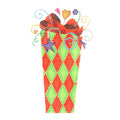 BB 1233 - Tall Package - Green & Red Diamond Pattern