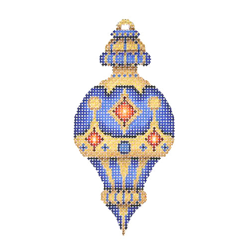 BB 2654 - Jeweled Christmas Ball - Blue & Gold
