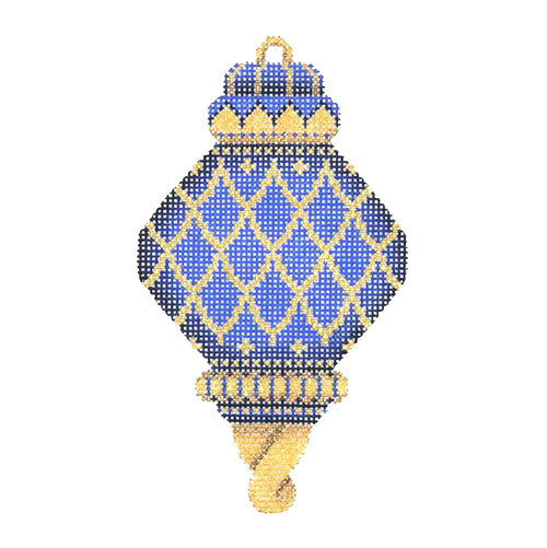 BB 2767 - Jeweled Christmas Ball - Royal Blue & Gold