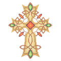 BB 2875 - Cross - Gold & Copper with Red & Green Jewels