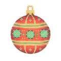 BB 3021 - Mini Christmas Ball -  Red, Green & Gold Pattern