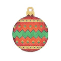 BB 3022 - Mini Christmas Ball - Red, Green & Gold Pattern