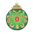 BB 3132 - Jeweled Christmas Ball - Green with Red Jewels