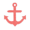 BB 6096 - Anchors - Coral with Dots