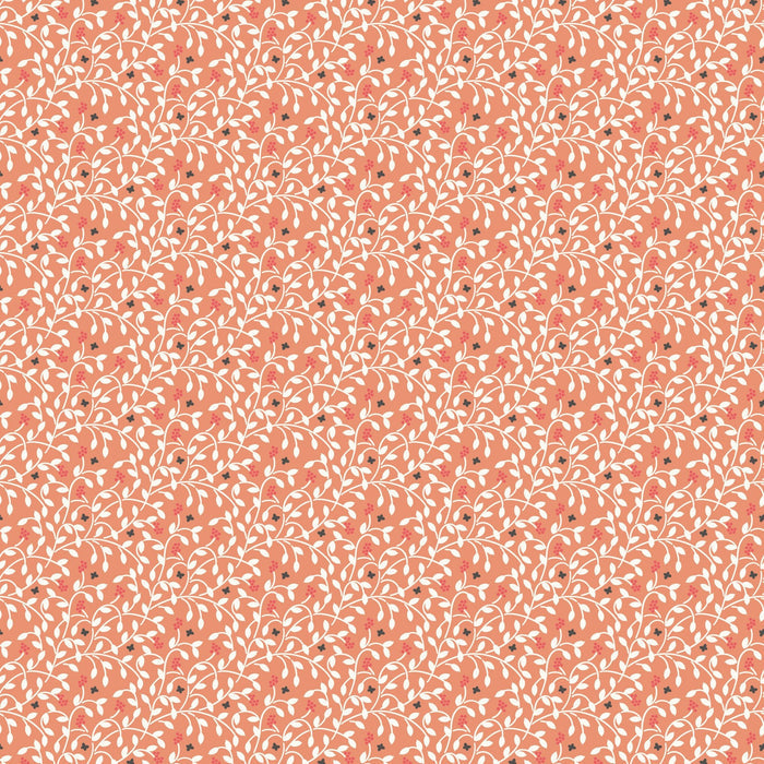 Berry Vines - Coral - Little Bo - Kimberly Morgan - Cloud 9 Fabrics - Poplin - Simplifi Fabric