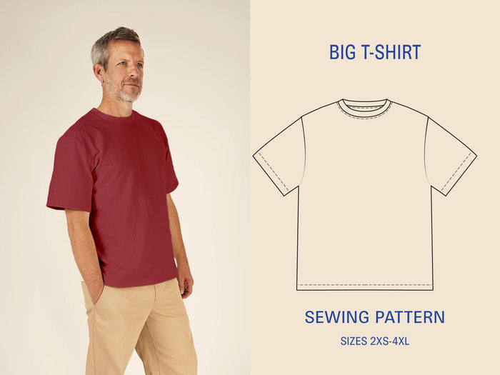 Big T-Shirt Mens Paper Pattern - Wardrobe by Me - Simplifi Fabric
