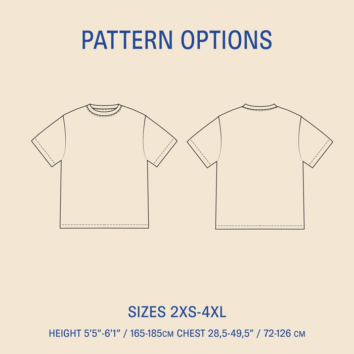 Big T-Shirt Mens Paper Pattern - Wardrobe by Me - Simplifi Fabric