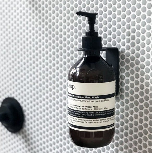 Black Single Soap Dispenser Bracket | Wall Mounted Holder for Hotels & Bathrooms