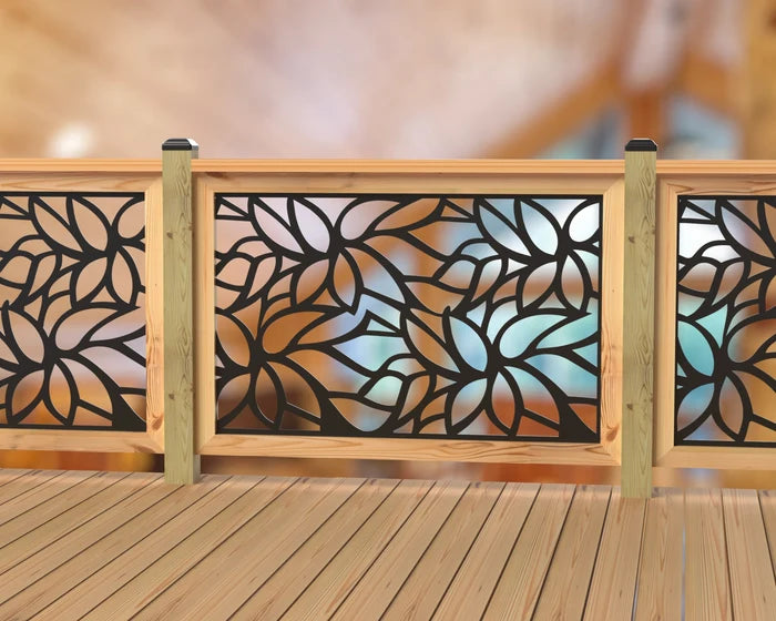 Bushy Leaf Pattern Railing Panel Insert - Madison Iron and Wood