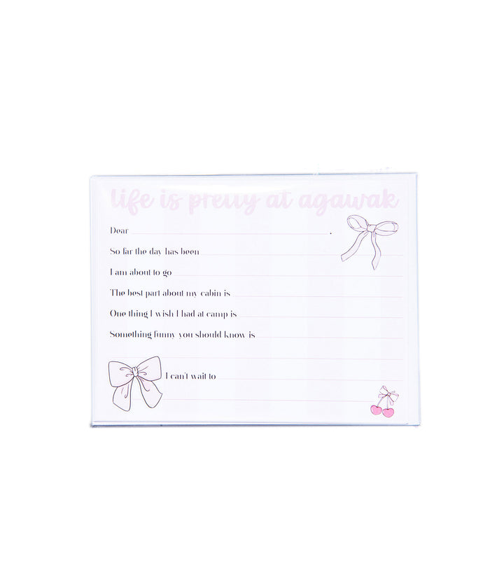 Camp Name Pretty Bows Fill in the Blank Notecards Pack of 8 Camp A Wink and a Nod Multi Agawak