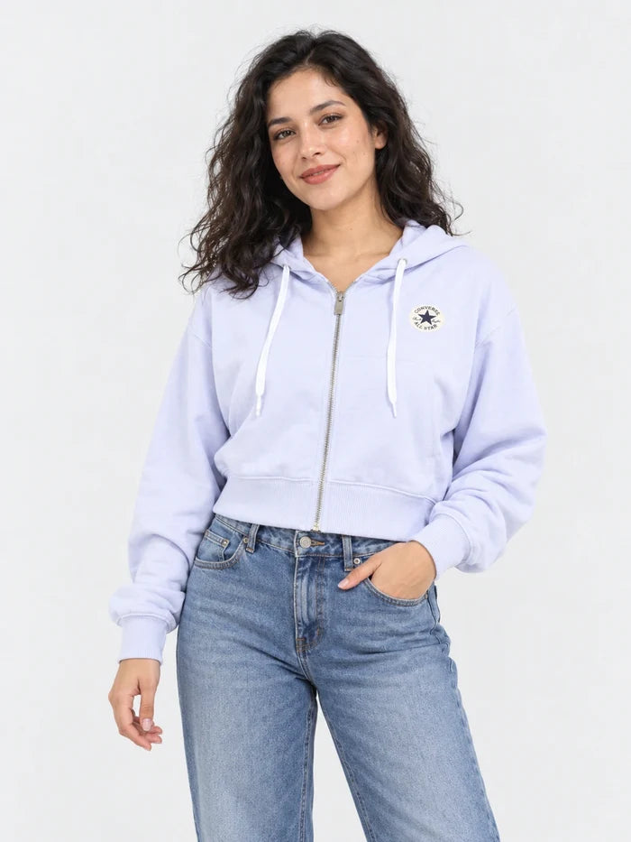 Campera Mujer Converse Retro Chuck FZ Graphic Lila — vista principal