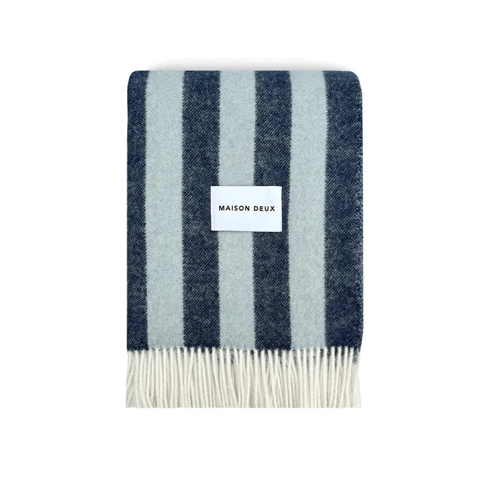 Candy Wrap Navy Ice Blue Blanket - Rugs by Roo