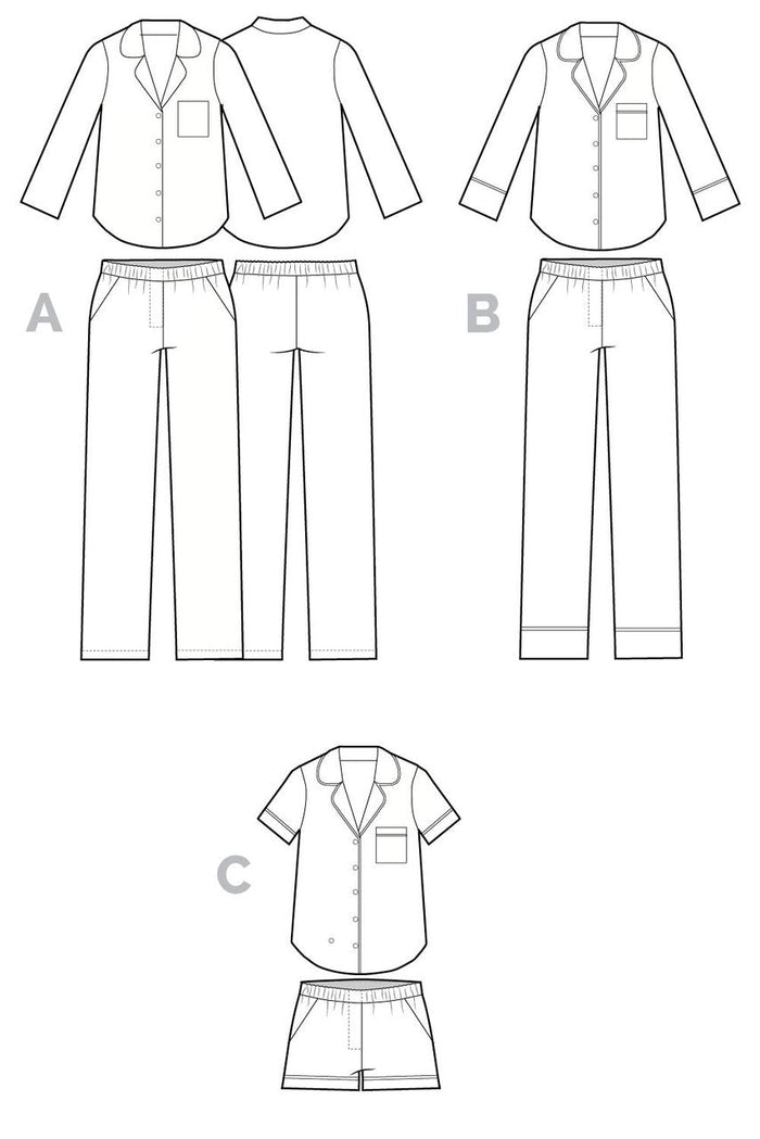 Carolyn Pajama Pattern - Closet Core Patterns - Simplifi Fabric