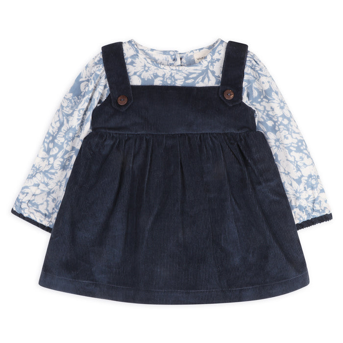 Cassis Pinafore Baby Dress & Bloomer Set (Organic Cotton)