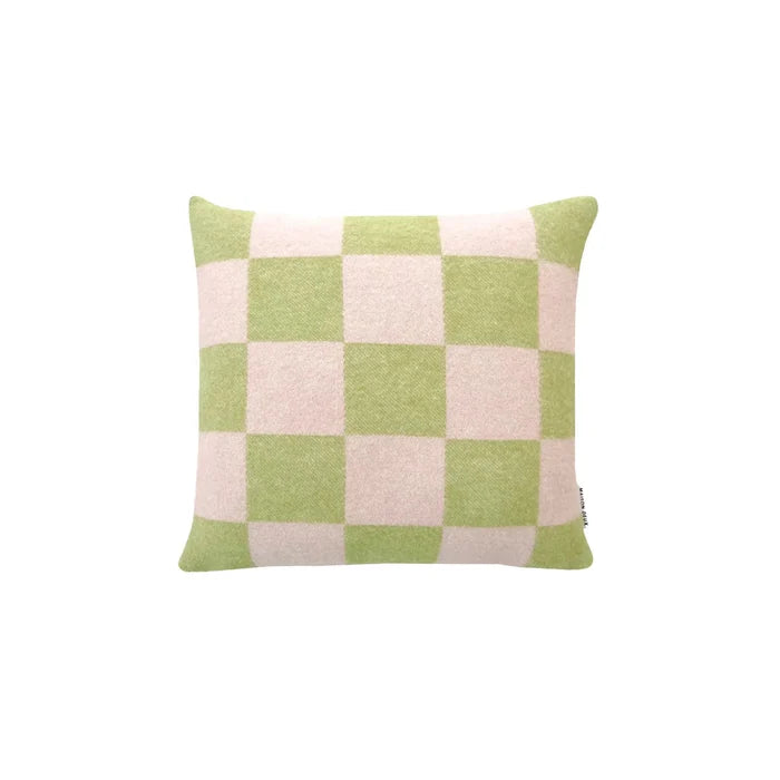 Checkerboard Kiwi Pink Cushion - Rugs by Roo