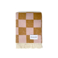 Checkerboard Terra Brown Pink Blanket - Rugs by Roo