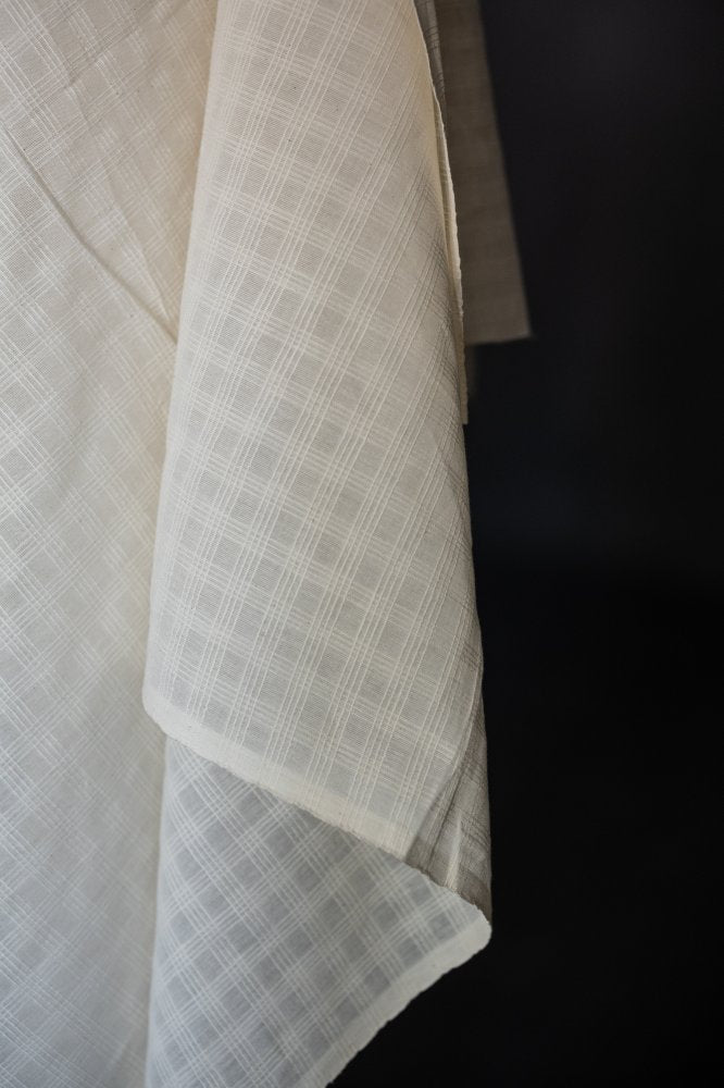 Chequered Stripe Natural Indian Cotton - Merchant & Mills - Simplifi Fabric