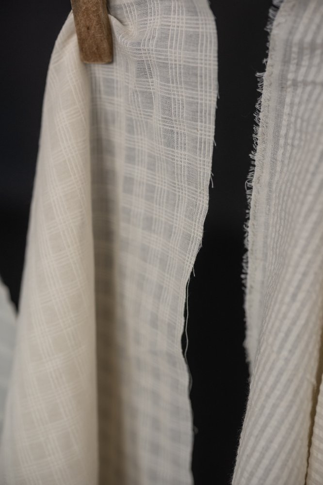 Chequered Stripe Natural Indian Cotton - Merchant & Mills - Simplifi Fabric