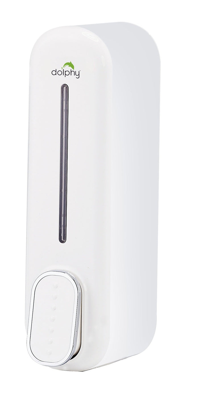 CLASSIC soap and shampoo dispenser in white, single 300ml chamber wall mounted