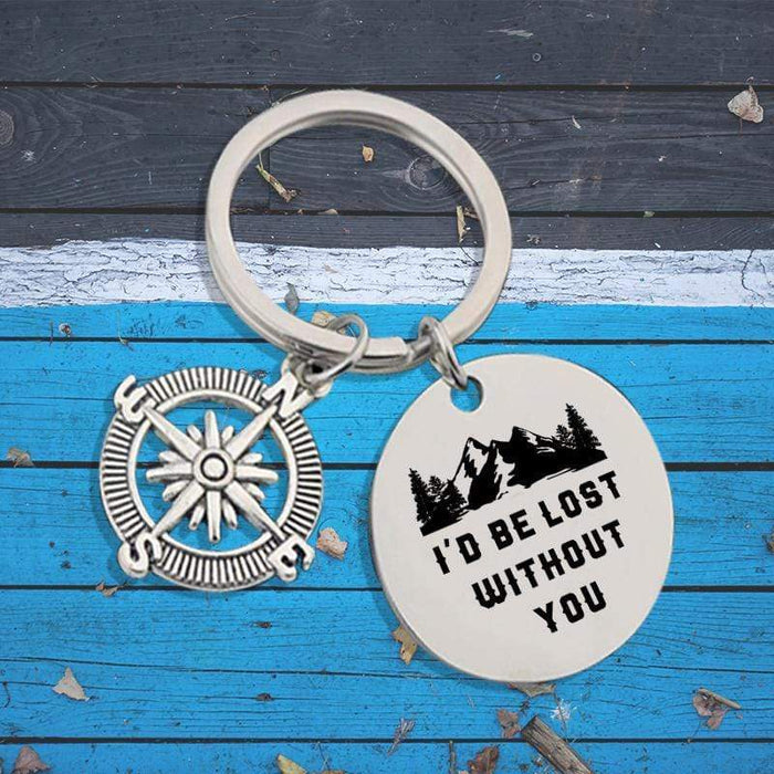 Compass Keychain - To My Wife - I'd Be Lost Without You - Gkw15005