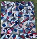 Cotton Crazy Quilt Top On Foundation