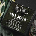 Couple Pendant Necklaces - Her King His Queen Crown Letter Necklaces - For Military Man - GNW26003