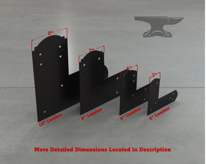 Crowned Style L Brackets - Various Sizes - Madison Iron and Wood