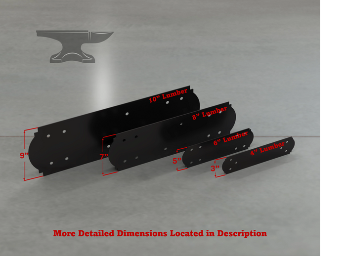 Crowned Style Straight Brackets - Various Sizes - Madison Iron and Wood