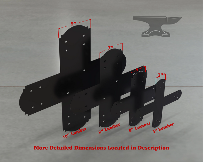 Crowned Style X Brackets - Various Sizes - Madison Iron and Wood