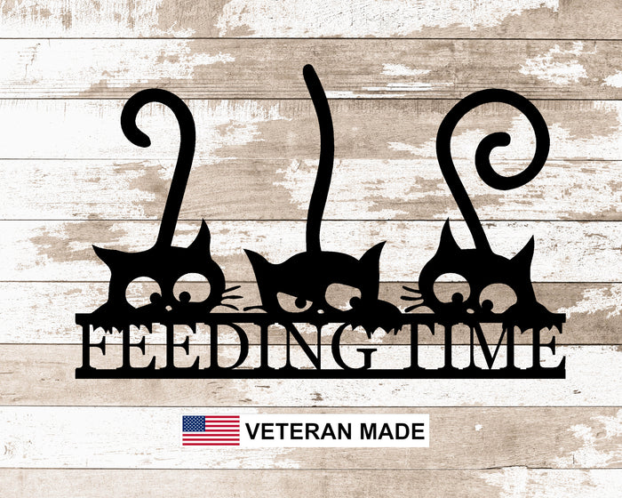 Curious Cats Personalized Metal Sign - Madison Iron and Wood