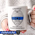 Mugs White / 11oz Personalized Mug - Police Officer Badge - Name And Dept - Coffee Mug
