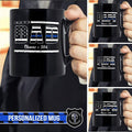 Mugs Black / 11oz Personalized Mug - Dad - Thin Blue Line Flag