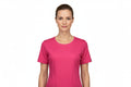 Dam t-shirt med rund hals i rosa
