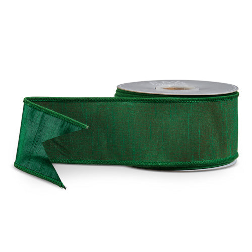 Dark Green Wired Ribbon, 2.5” X 10YD
